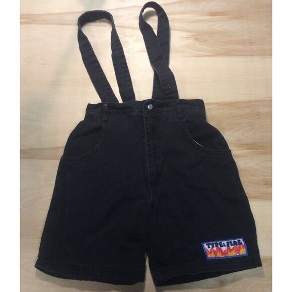 Nintendo Pokémon Brand Type Fire Black Suspender Size 6 Boys Shorts - Picture 1 of 12